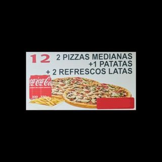 Menú 2 pizzas medianas
