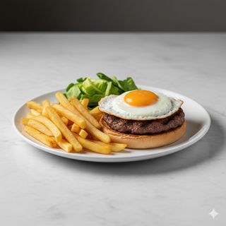 Plato Combinado De Hamburguesa