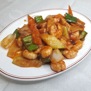 Gambas Salteadas con Bambú