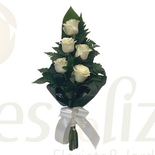 Ramo 5 Rosas Brancas