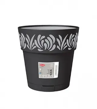 (211089) Saksija 20x19cm Gaia 88403 tamno siva