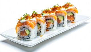 223. Salmon flambè roll