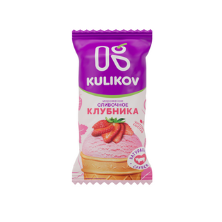 Мороженое "Сливочное с клубникой" в вафельном стаканчике (0,09 кг)