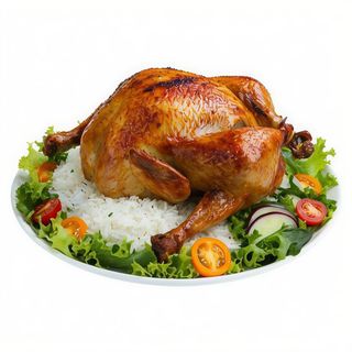 2 Pollo A L'Ast Entero Con Patatas Con Ensaladas Mixto