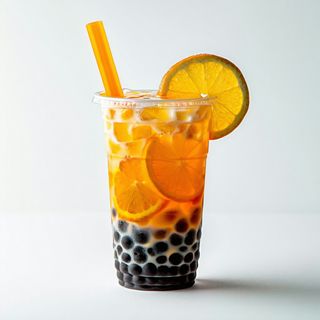 Orange Fruity Boba Tea