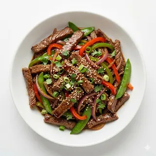 Buey Salteado Con Salsa Teriyaki