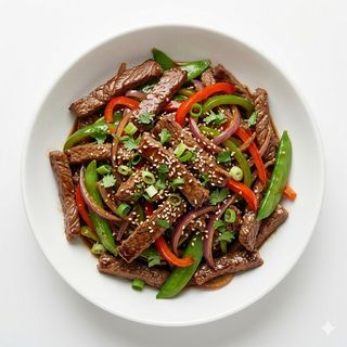 Buey Salteado Con Salsa Teriyaki