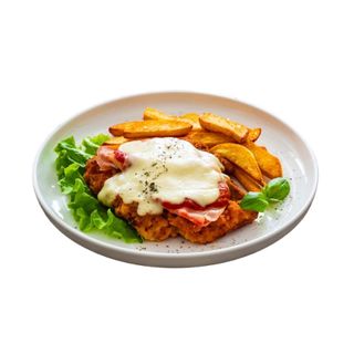 Milanesa Cuatro quesos + Patatas Fritas *Schnitzel Escalope Empanado*