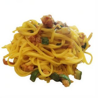 Tagliolini con speck, zucchine e zafferano
