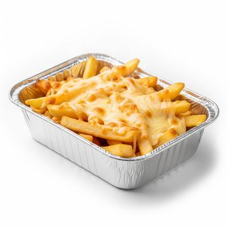 Plato De Patatas Fritas Con Queso Gratinado