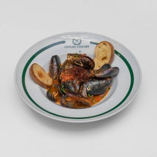 Zuppa di cozze e crostini profumati alle erbe x2