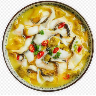 Filetto di branzino in brodo con verdure marinate