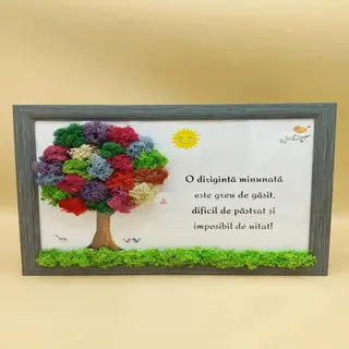 Tablou cu licheni pentru doamna Diriginta - 20x30