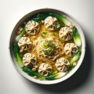 Tajwańska zupa z pierożkami WonTon i makaronem