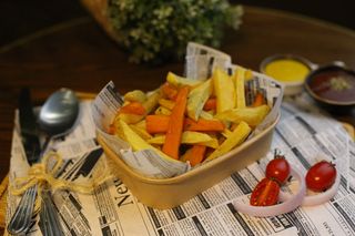 Fried Potatoes And Sweet Potatoes