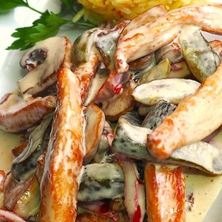 Пиле Жулиен с картофено пюре 350 гр.