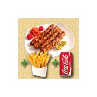 Seekh Kebab Con Patatas Y Refresco