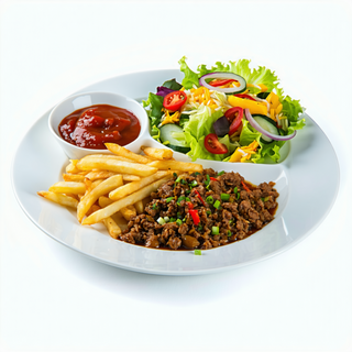 Chips, Pillawo, Spaghetti Liver