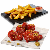 Aripioare Sriracha 5 bucati + wedges & sos