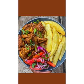 Goat meat & chips
