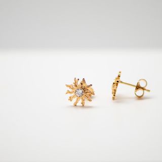 Pendientes Eguzkilore de plata y chapado oro (El amuleto protector).