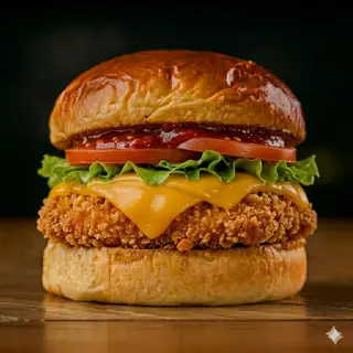 Korean Crispy Chicken BBQ Burger