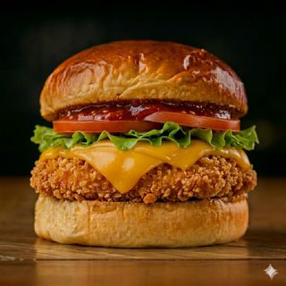 Korean Crispy Chicken BBQ Burger
