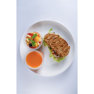 Mini Fruit Parfait, Mini Sandwich & A Cup Of Tea Or 300ml Juice