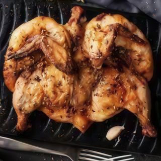 Frango Assado Meia Com Alho