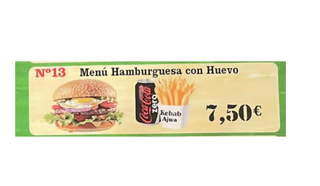 Nª13 Menú hamburguesa con huevo