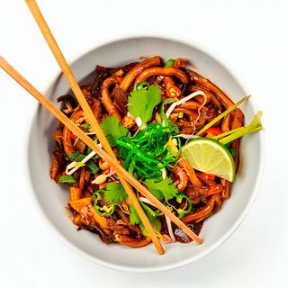 Makaron sojowy z warzywami