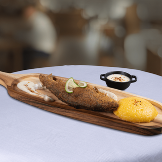 Pastrav prajit cu mamaliguta 500g