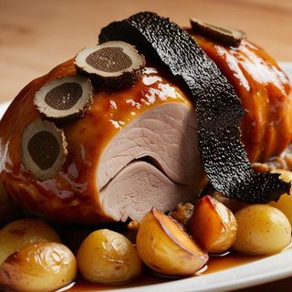 LINGOTE DE PULARDA A BAJA TEMPERATURACON FOIE Y TRUFA NEGRA