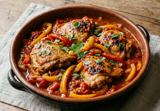 Pollo con peperoni