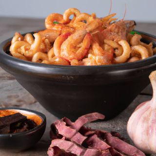Peperoncino E Gamberi Con Pasta Seca