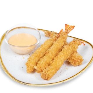 Langostinos en Tempura con Mayonesa Kimchi 5u
