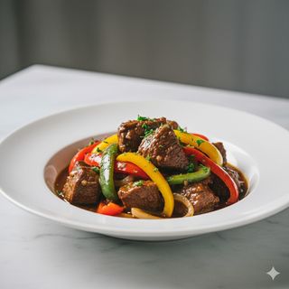Manzo con peperoni