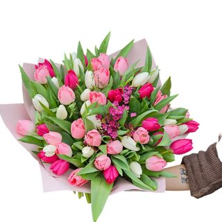 Bukiet z 20 Tulipanów z Dekoracją 