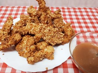 Pollo frtio almendrado