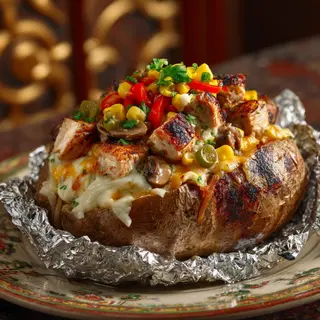 Patata asada poulet champignons