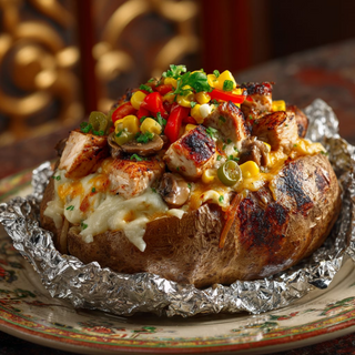 Patata asada poulet champignons