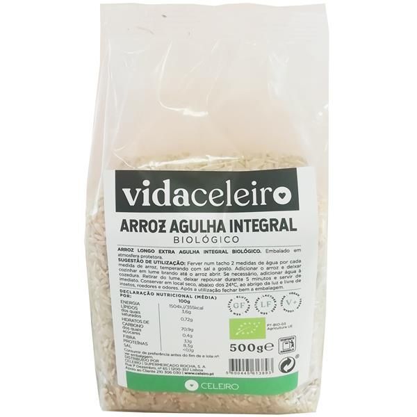 Arroz Agulha Integral Bio 500 Gramas Vida Celeiro