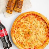 Srednja MARGHERITA pizza + Coca-Cola 0.5l + 2x palačinke Nutella