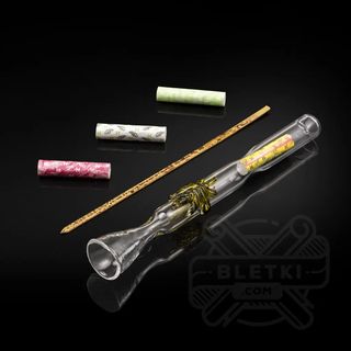 Lufka szklana Liść ręcznie robiona duży cybuch