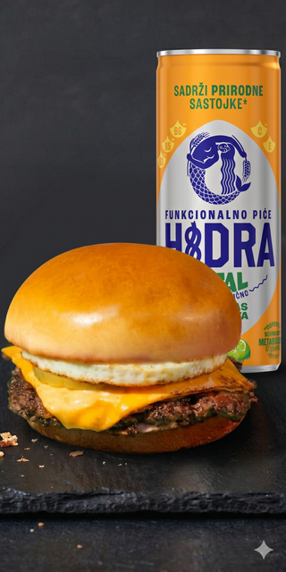 Pasha burger + Hidra ananas i limeta - GRATIS