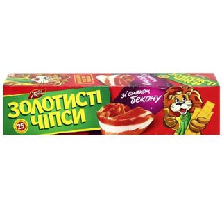 Чіпси Золотисті Картопляні Зі Смаком Бекону Пластинки 75г