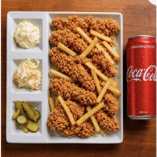 Plat Crispy 4 pièces avec frites et boisson 