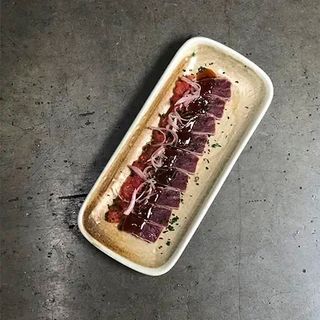 Maguro tataki to tomato to ponzu