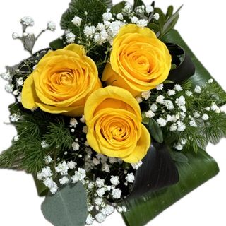 Bouquet de 3 rosas amarelas 