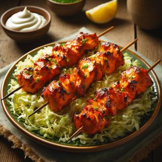 BROCHETAS DE POLLO TIKKA CON MANTEQUILLA